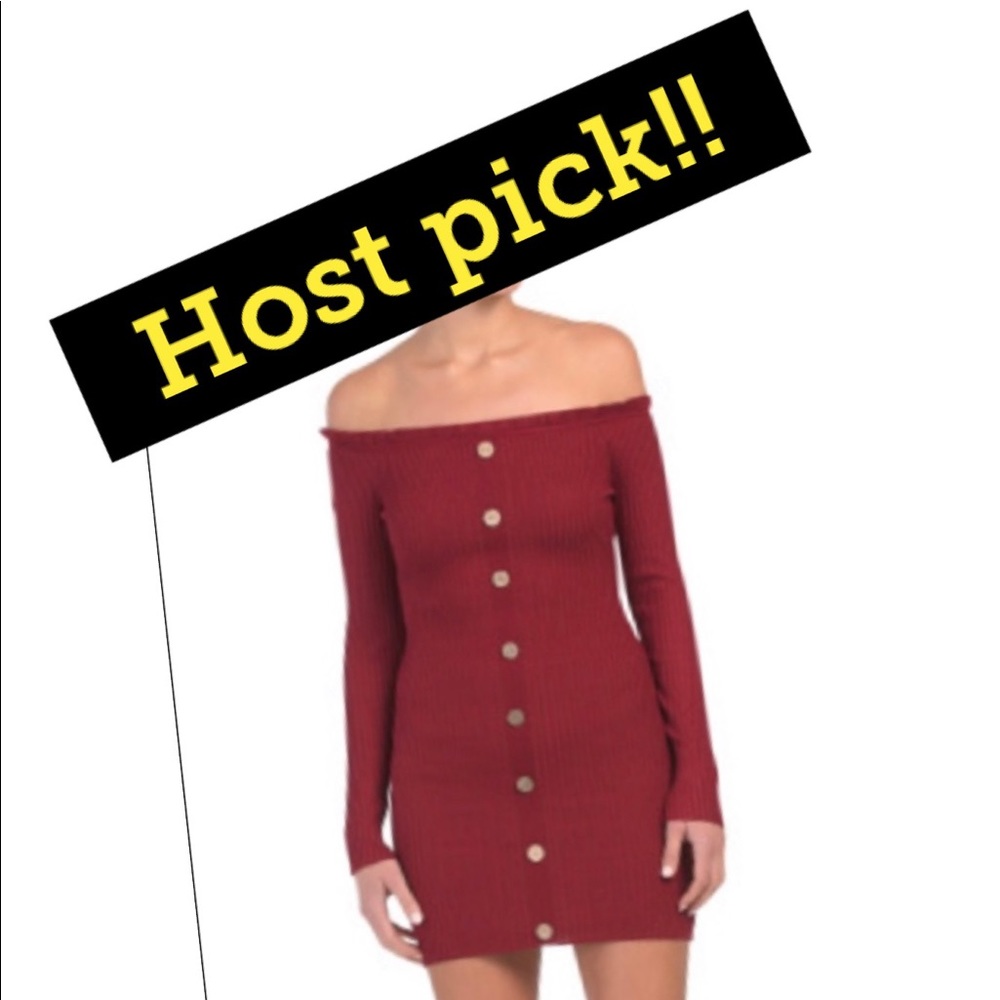 Button front cold-shoulder midi dress long sleeve